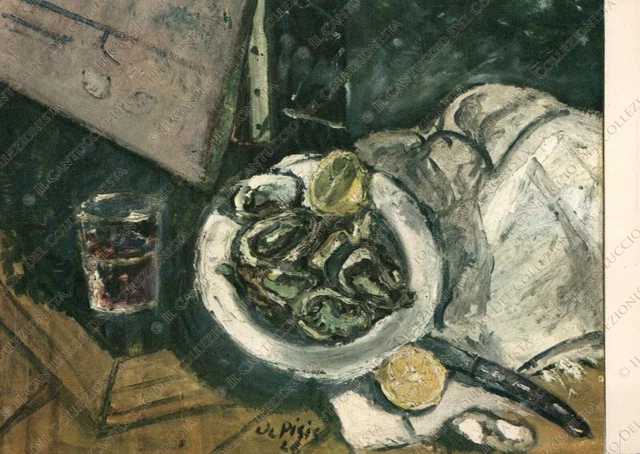 Natura morta Still life Artista Filippo DE PISIS collezione privata Cartolina