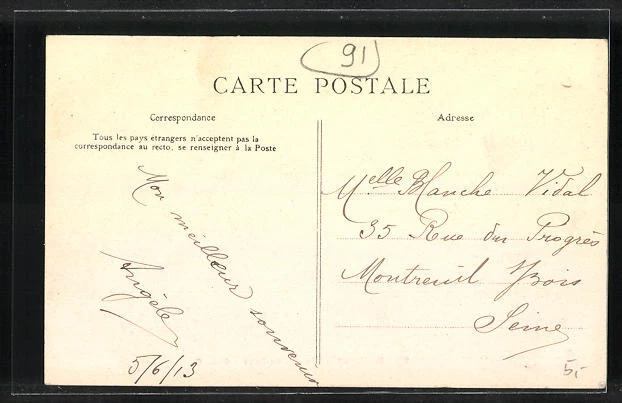 CPA Brunoy, Entreé du Pont 1913 2