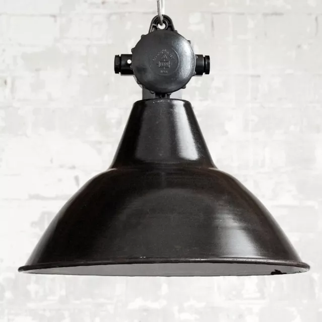 Vintage Emaille Fabrik-Lampe »EMAKON-S VITA« Leuchte Ø38cm mit Gebrauchsspuren +