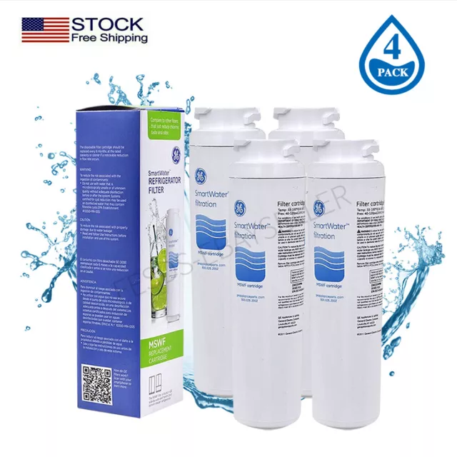 1~4 Pcs New Sealed GE MSWF SmartWater Refrigerator Water Filter Replacement MSWF