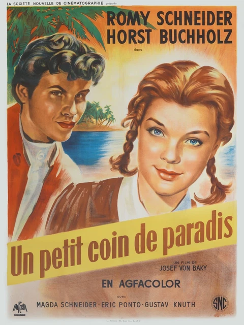 Un Petit Coin De Paradis, R. Schneider, Repro Affiche De Cinema Vintage (40X60)