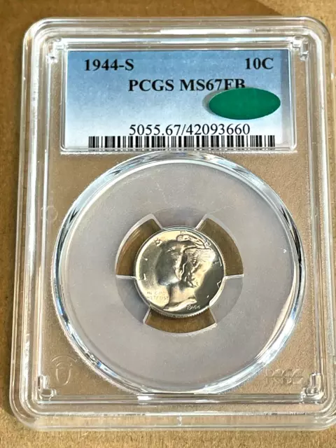 1944-S Mercury Silver Dime PCGS MS67FB CAC