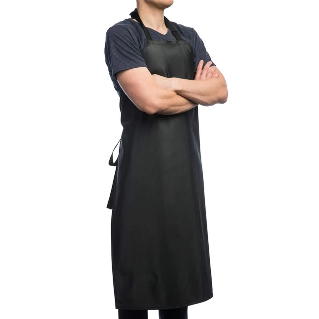 Aulett Waterproof Rubber Vinyl Apron Black - 40&quote; Heavy Duty Model ...