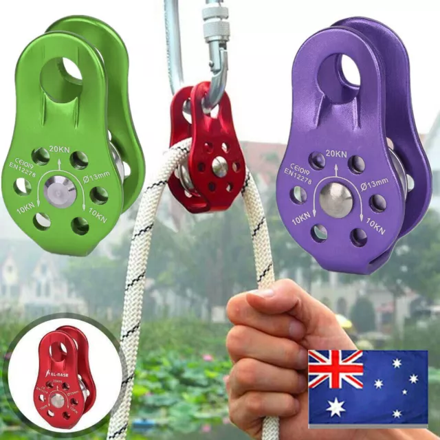 Outdoor Zipline Rescue Lifting Rock Climbing Fixed Rope Pulley Equipment AUS