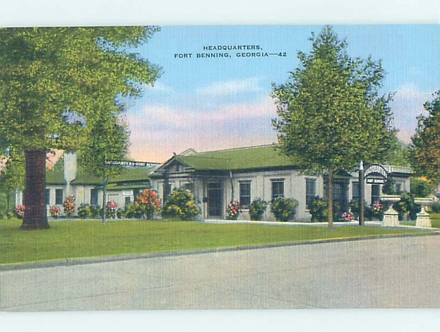 Linen MILITARY SCENE Fort Benning - Columbus Georgia GA AF8419