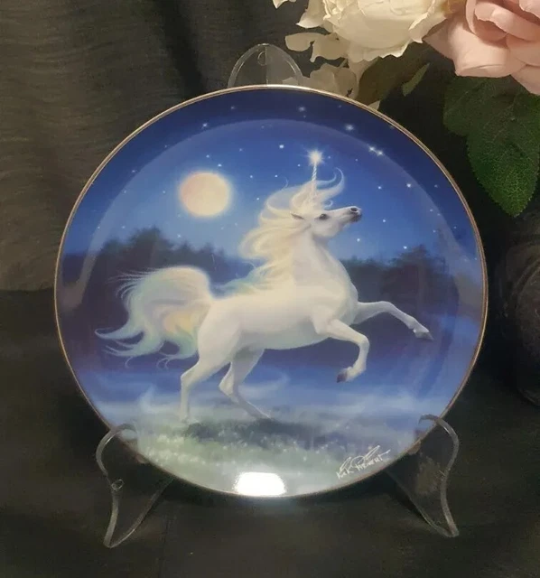 The Franklin Mint Collector Plate Limited Edition Pd6077 The Diamond Unicorn