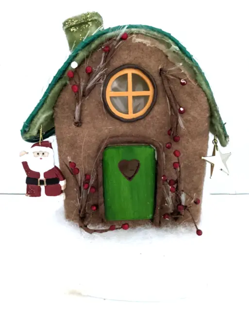 Holiday Style 10" Christmas LightUp Snow House Fiber Optic Color Changing. VIDEO