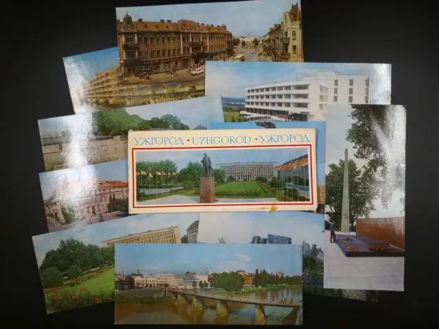 Uzhgorod, Ukraine, city's attractions, Soviet postcards 1976, Set of 11, *85