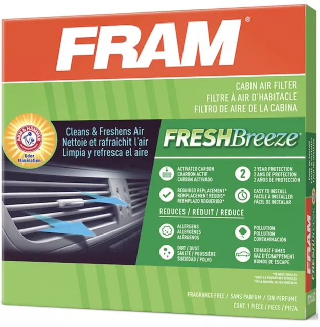 FRAM CF10370 Fresh Breeze Cabin Air Filter with Arm & Hammer Baking Soda 💨