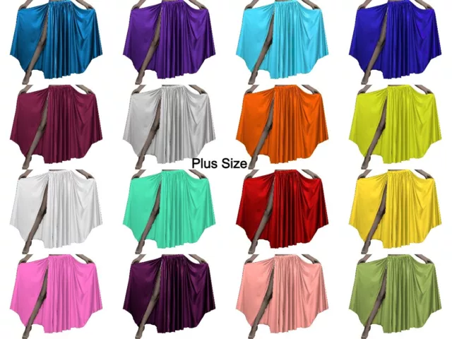 Danse Orientale Satin Full Circle Bas Jupe Fendue Tribal Grande Taille S93-2