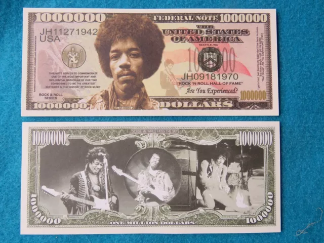 JIMI HENDRIX: Rock n' Roll Hall of Fame Guitarist One Million Dollars