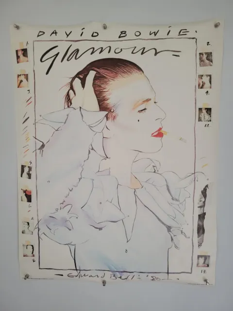 David Bowie Glamour Poster 1981 Vintage Rock Music Edward Bell Art Scotland