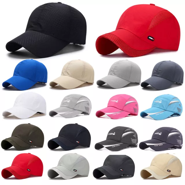 Men Women Baseball Cap Sun Hat Spring Summer Snapback Quick Dry Mesh Breathable☆