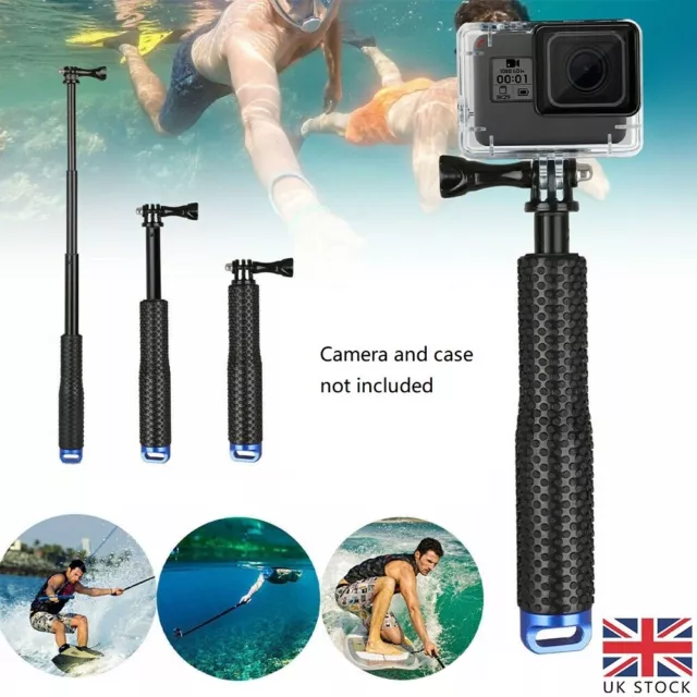 Waterproof Extension Pole Selfie Stick GoPro 9/8/7/6/5/4Adjust Non-slip Portable