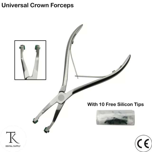 Dentaire Instruments Universal Crown Remover Forceps With 10 FREE Silicone Tips