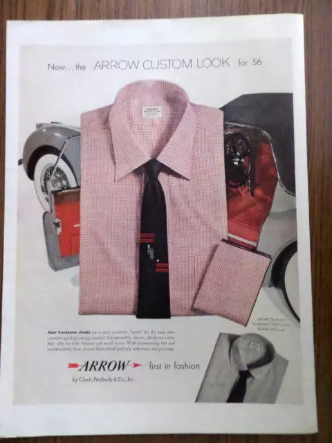 1956 Arrow Shirts Ad   Custom Look Neat Handsome Checks