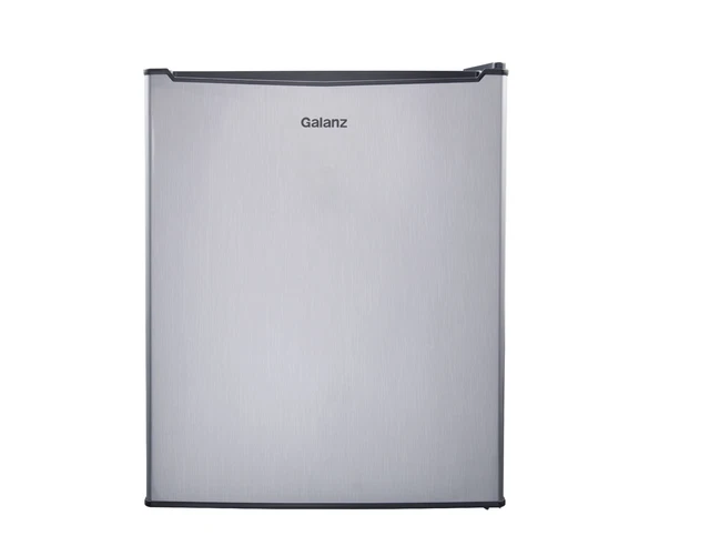 2.7 CU FT One Door Mini Fridge Stainless Steel Look Compact