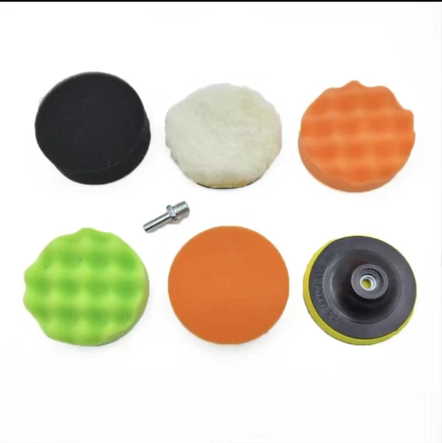 7Pcs 4Inch Polishing Pads Sponge Waxing Foam Buffing Kit Car Polisher For Drill