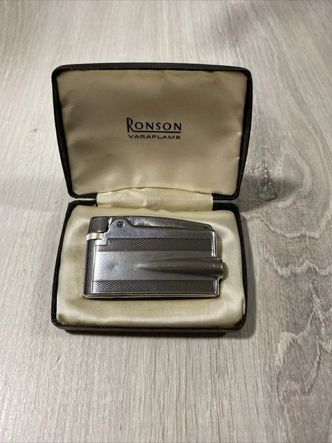 ACCENDINO RONSON VARAFLAME SLIM VINTAGE MADE IN ENGLAND con SCATOLA