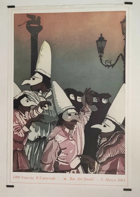 Baruffaldi Venezia the Carnival 1990 Original Poster Carnival Italy Show