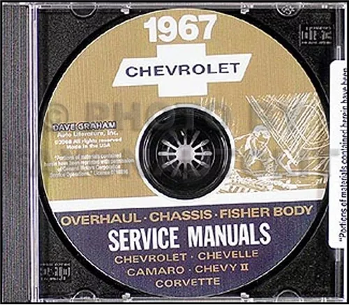 1967 Chevy CD Shop Manual Camaro Malibu Chevelle El Camino Corvette Nova Repair