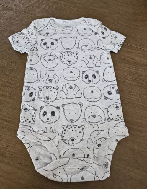 Carters Baby Boy Cute Animal Faces Outdoor Short Sleeve Bodysuit Gray 18 M