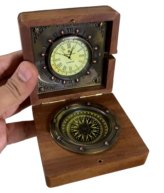 ANCIENNE BOUSSOLE VINTAGE en laiton massif 4 marine nautique
