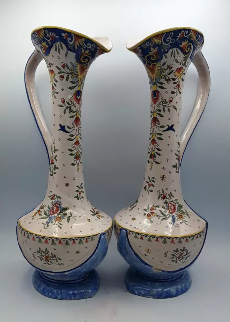 Vases - Paire de Grands Pichets - Geo Martel - Desvres - Faïence - aiguière 2