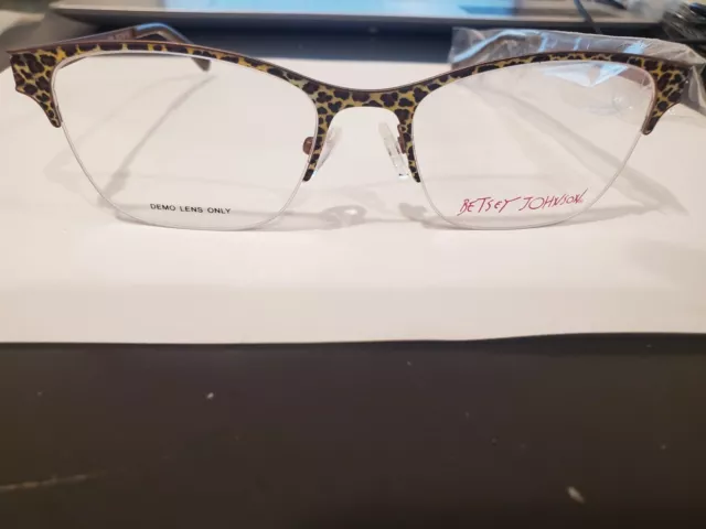 BETSEY JOHNSON GYPSEY ROSE BROWN LEOPARD Eyeglasses  53/18/135MM NEW PERFECT