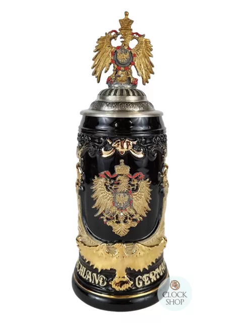 Deutschland Golden Eagle Beer Stein With Golden Eagle On Handle & Lid 0.75L By K