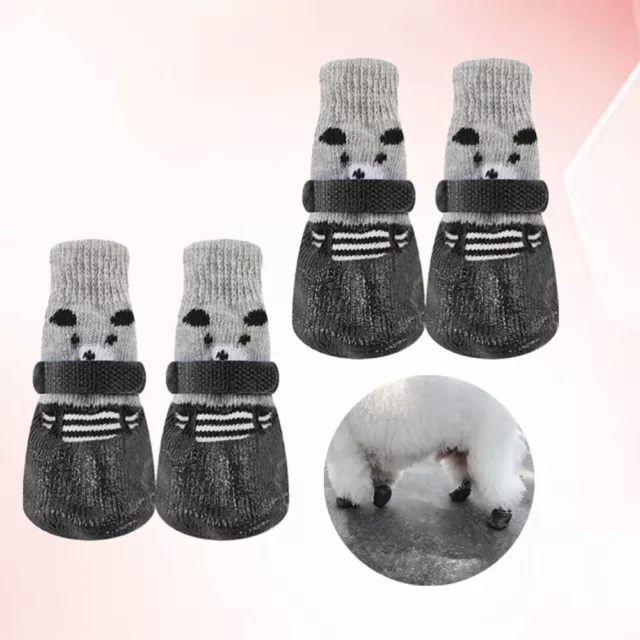 4 Pcs Hundesocken Für Kleine Cartoon-Socken Pfotenschutz Sockenschuhe