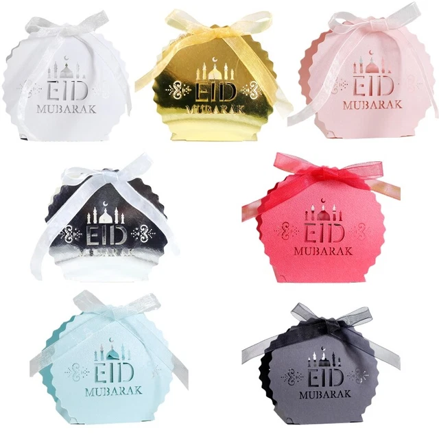 50pcs Eid Mubarak Candy Box Ramadan Decoration Wedding Party Favor Chocolate Bag