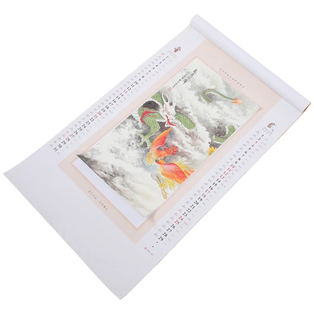 LUNAR CALENDAR HANGING 2024 Lunar Year Calendar Chinese Scroll Calendar