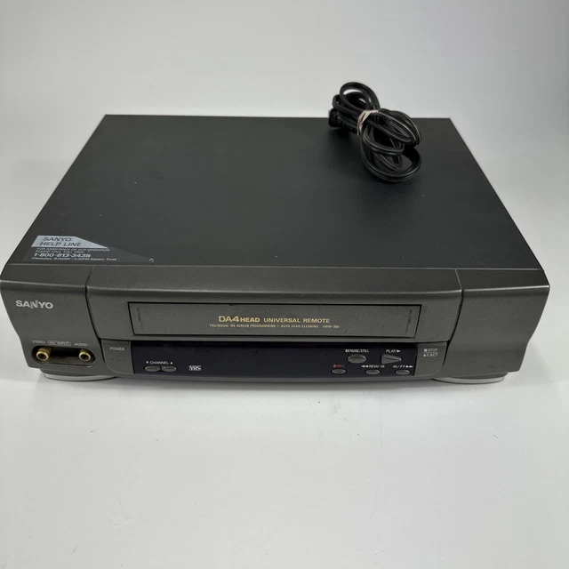 SANYO VWM360 DA 4 Head VCR VHS Cassette Player Recorder with AC Power