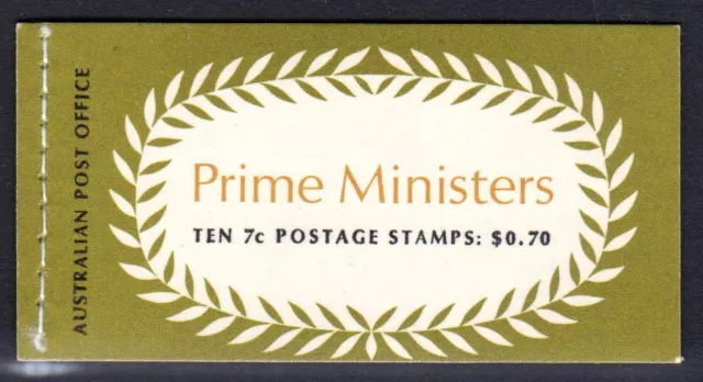 Australia Post Prime Ministers Booklet $0.70 10 x 7c Joseph Cook & SM Bruce