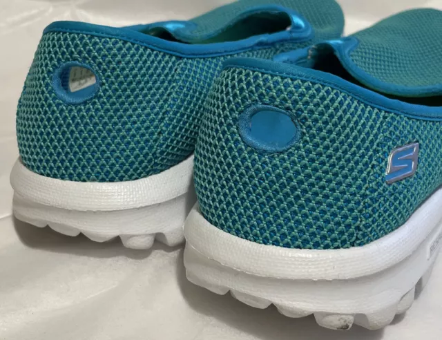 Skechers Women's Size 9 Memory Form Fit Foam Go Walk Turquoise Blue Shoes 3