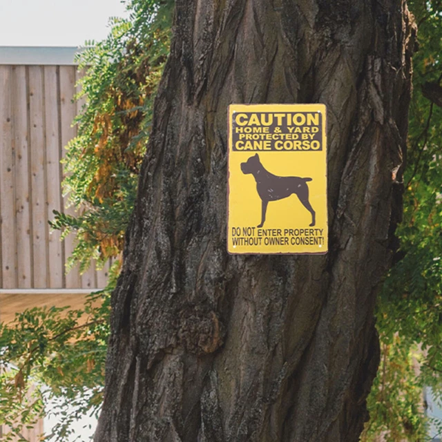 Panneau 'Attention Chien' En Métal – Pour Clôture, Portail Ou Mur – Design Vintage, Résistant Aux Intempéries, Message Clair