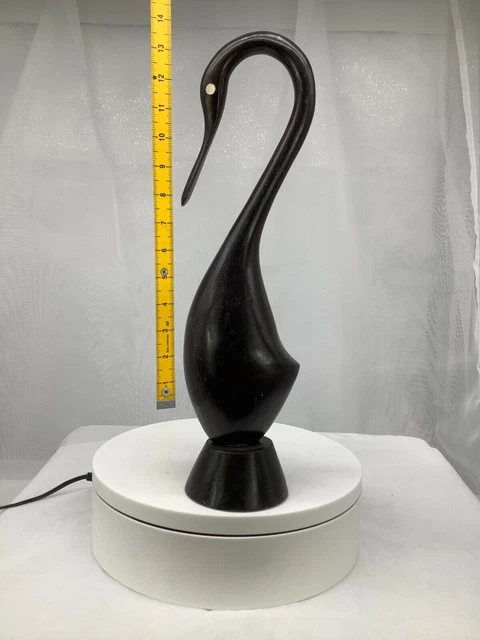 Japanese Clay Bell Ceramic Dorei Asian Antiques old swan wood 2.7x2.7x11.4inch