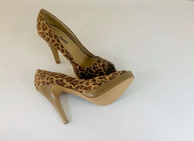 Women’s Anne mIchelle 4.5”Leopard Print Stilettos High Heel Pumps 7-1/2