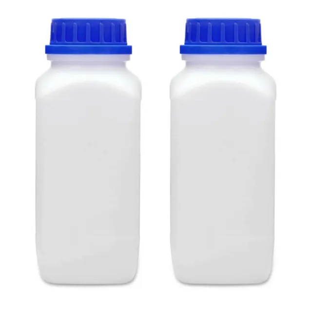2x 1000 ml Weithalsflasche mit Schraubverschluss Gefahrgutzulassg. Laborqualität