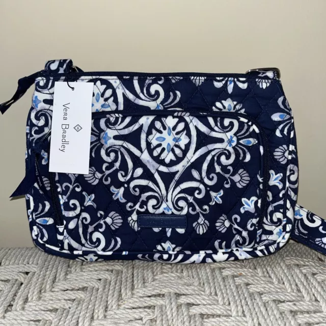 Vera Bradley Crossbody RFID Little Hipster Purse Bag Steel Blue Medallion NWT