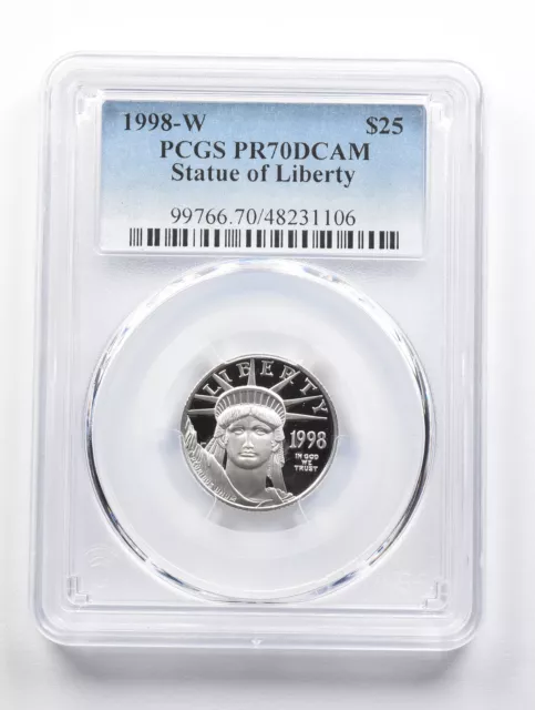 PR70 DCAM 1998-W $25 American Platinum Eagle 1/4 Oz Platinum PCGS *3461