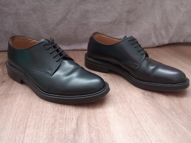 Scarpe M&S St Michael Smart stile derby formale, pelle, nero, taglia UK7, vestibilità larga.