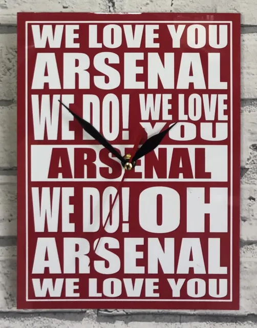 Novelty Wall Clock, We Love You Arsenal, Football, Man Cave, Shed, Garage, Home