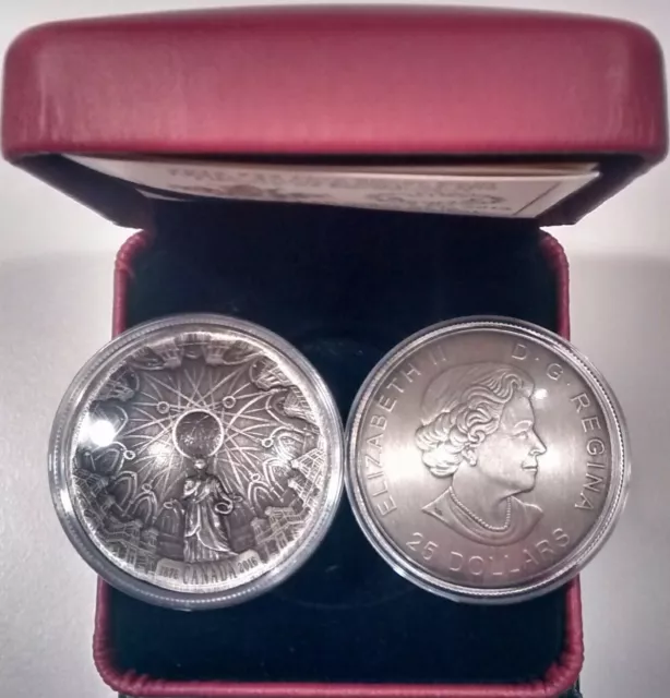 140th Anniversary Library Parliament 2016 $25 Pure Silver Concave Coin 2