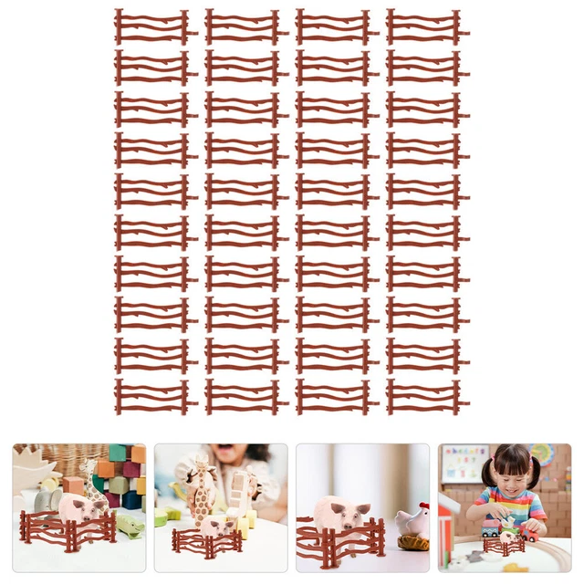 TOYMANY Lot De 24 Accessoires De Clôture Pour Cheval - Jouets De Clôture En Plastique Pour Ferme