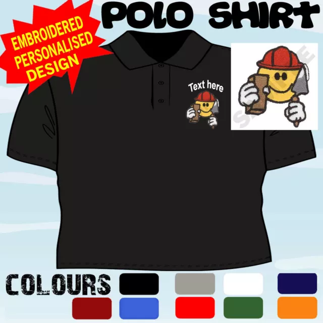 Personalised Embroidered Bricklayer Uniform Workwear T Polo Shirt