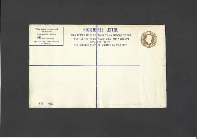 GB Postal Stationery 1941 KGVI 51/2d brown Registered Envelope size H H&B RP54
