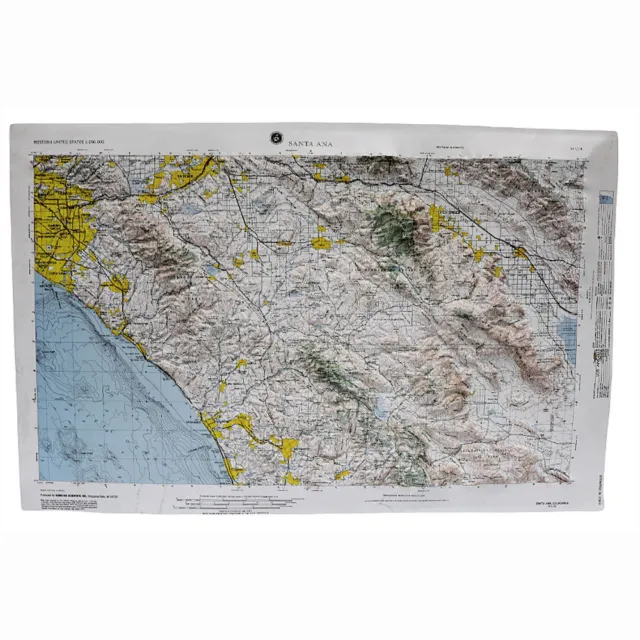 Hubbard Scientific Santa Ana, California Raised Relief Map, Unframed