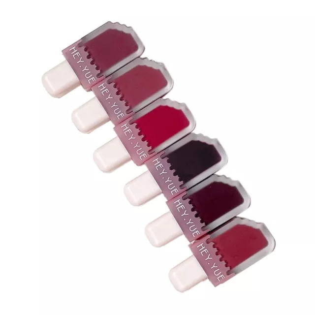 6PCS Lip Gloss Velvet Satin Lipstick Lip Ice Cream Lip Glaze  Long Lasting 8020